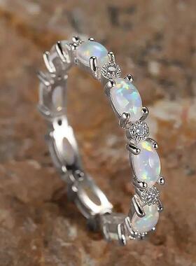 Imitation Opal Promise Rings for Women Statement Finger Acce