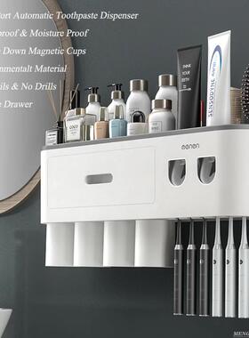 MENGNI-Magnetic Adsorption Inverted Toothbrush Holder Wall -