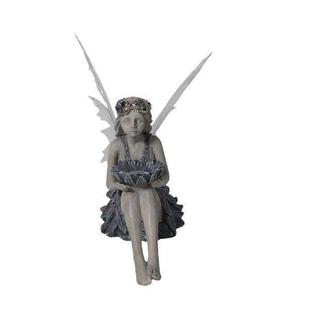 Statue Resin Lawn Fairy for Garden Ornament Pathway Solar