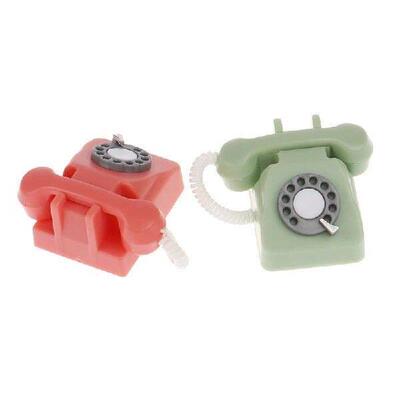 1pc Doll House Furniture Miniature Retro Phone Vintage