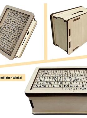 Wooden Money Box with Counting Coin Bank Retro Coin Saving P