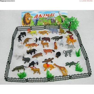 53pcs/set Mini Animal World Zoo Model Figure Action Toy Set