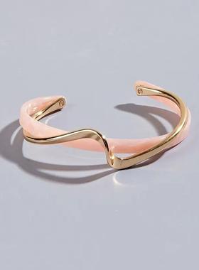 White Shellfish Bracelets Board Bend Metal Bangles Womens Ha