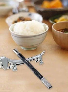 Stainless Steel Chopstick Rests Silver Dog Shape Chopstick