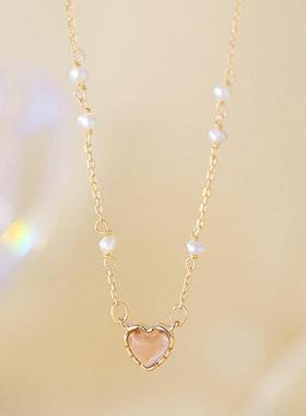 S925 Sterling Silver Love Pearl Necklace Women