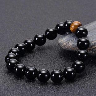 with Tiger Bracelets Black Men Beads Onyx Stone Natural eye