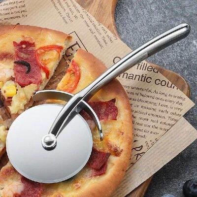 Stainless Steel Pizza Cutter Single Wheel Cake Bread Pies