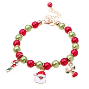 Claus Christmas Bracelet Pendant Decorations Alloy Santa