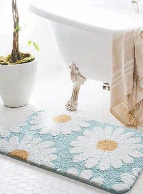 Daisy Bathroom Mat Nordic Fluffy Carpet Area Rug Bath Room