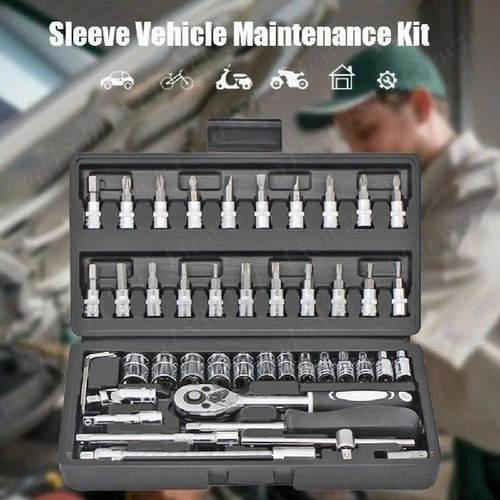 46pcs Drive Socket Set 1/4 inch Ratchet Wrench Set with