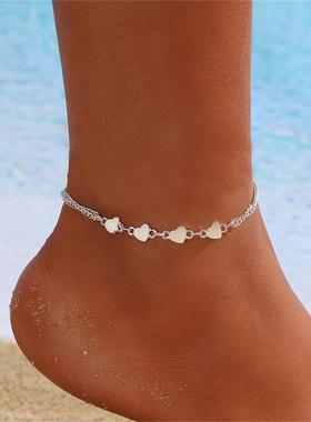 Simple Heart Boho Anklet Bracelets For Women Summer Holiday