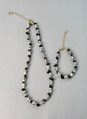 Qingdao Meilin Niche Design Necklace Spot Stone Irregular Bl