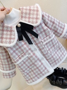 女童外套秋冬款洋气2023新款韩版中小童冬季加厚女宝宝夹棉衣潮暖