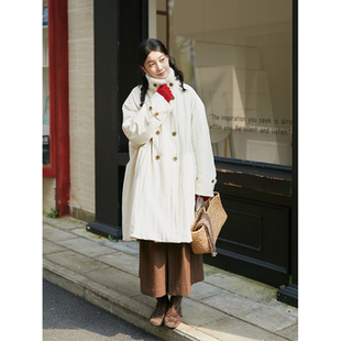 Seams 夹棉3M新雪丽棉服17185 Sense|文艺宽松毛领中长风衣式