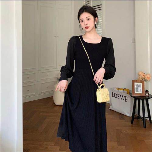 春季韩系小众设计感中长款温柔风a字休闲显瘦收腰孕妇哺乳连衣裙