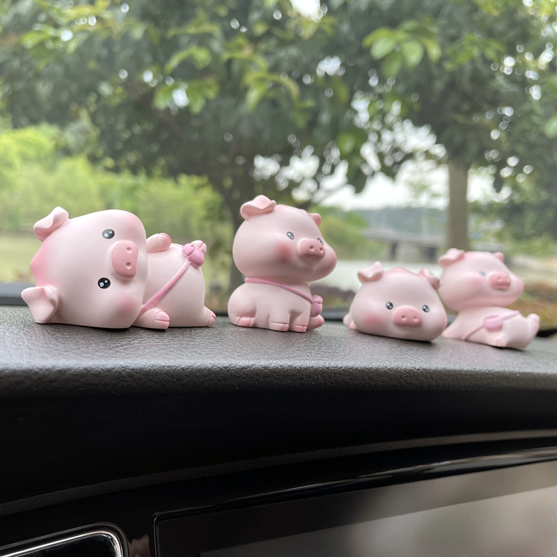 ins超可爱粉色lulu女生汽车摆件