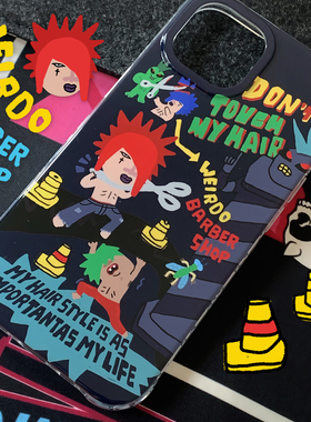 原创新款杀马特非主流稀奇古怪小众不撞款手机壳 IMD透明保护套 适用苹果15Iphone14promax 防摔个性卡通可爱