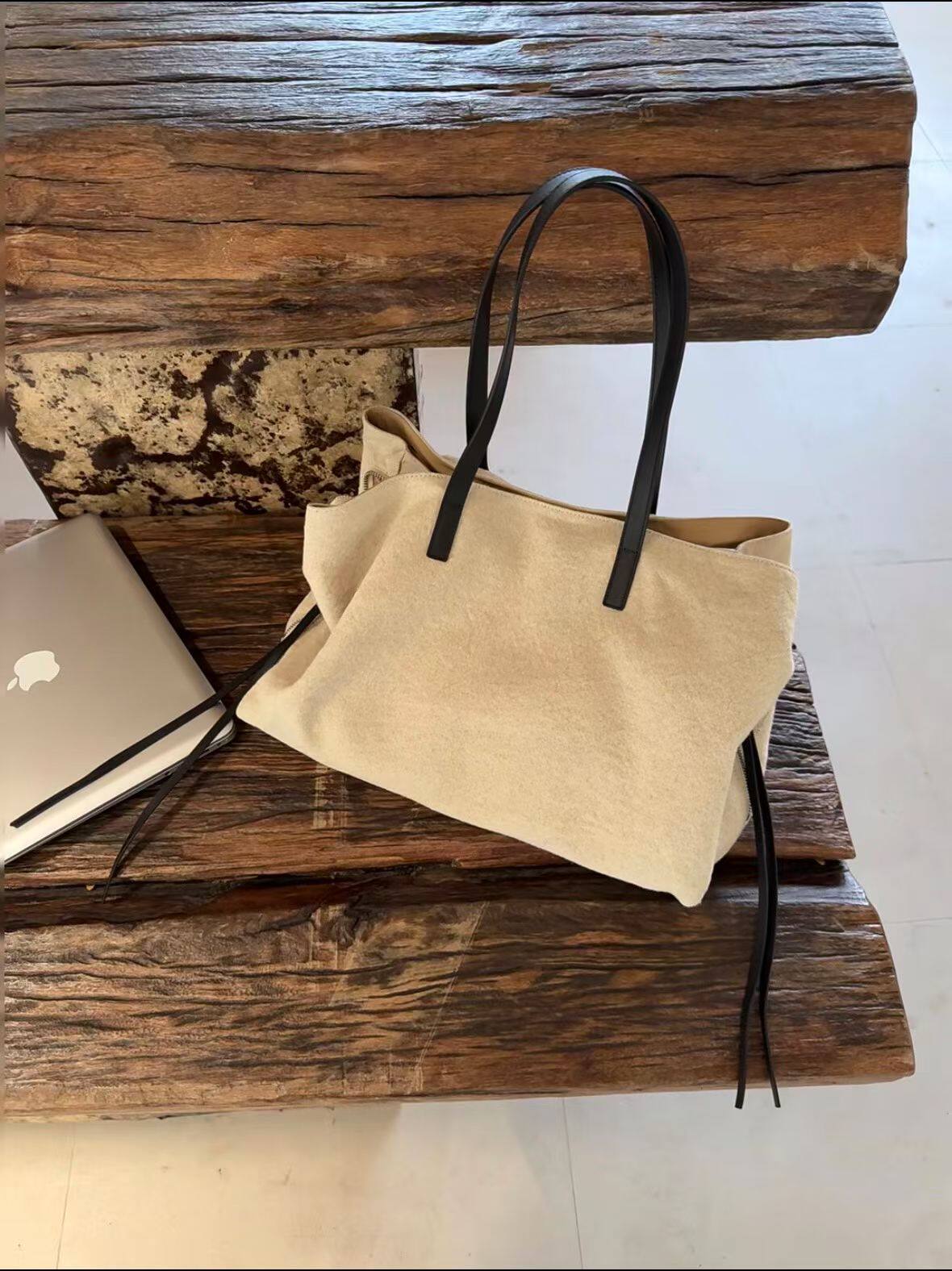 包包女式2026新款春夏欧美简约百搭时尚亚麻牛皮手提包单肩托特包