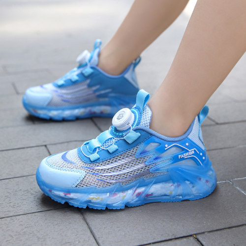 昌祥回力儿童鞋子夏季新款旋转纽扣单网跑步鞋透气网面男童运动鞋