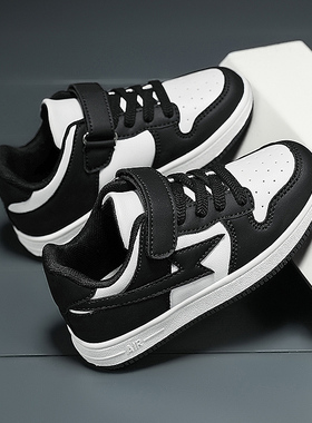 昌祥回力男童鞋子春季新款皮面防水运动鞋小学生儿童休闲低帮板鞋