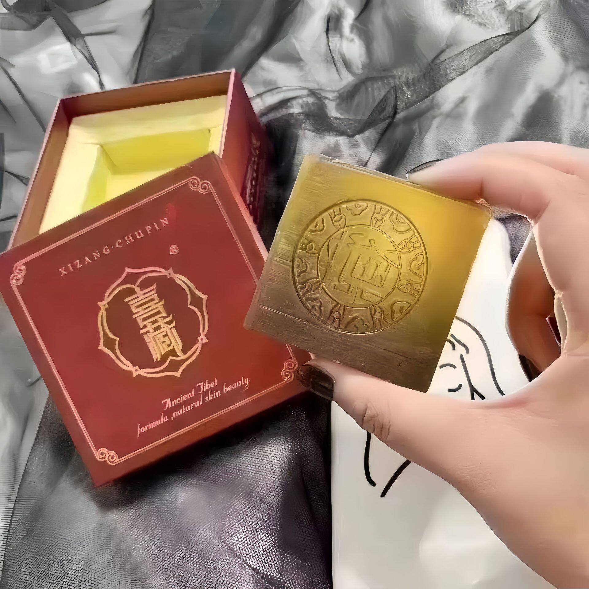 喜藏藏皂朵色藏方皂洁面男士女学生可用天然植物除螨去黑头粉刺