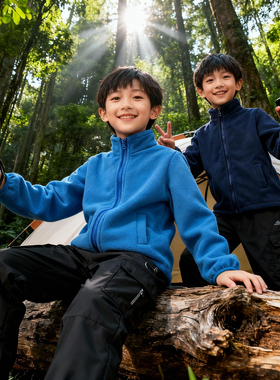 儿童摇粒绒外套男女童抓绒内胆男孩女孩早秋加绒上衣2025年新款潮