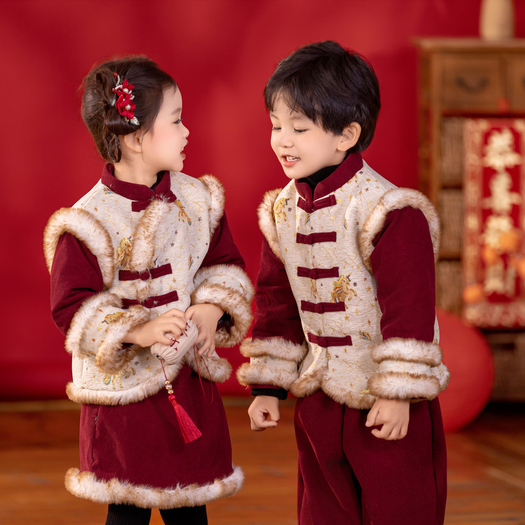 幼儿园服班服唐装元旦表演服套装