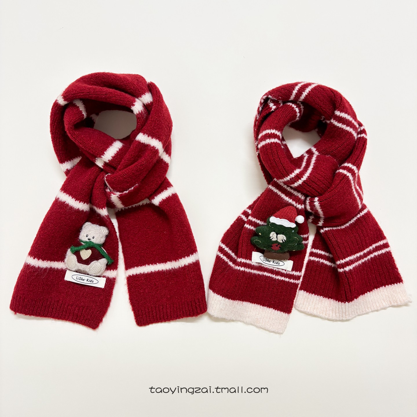 女童秋冬过新年加厚保暖针织围巾