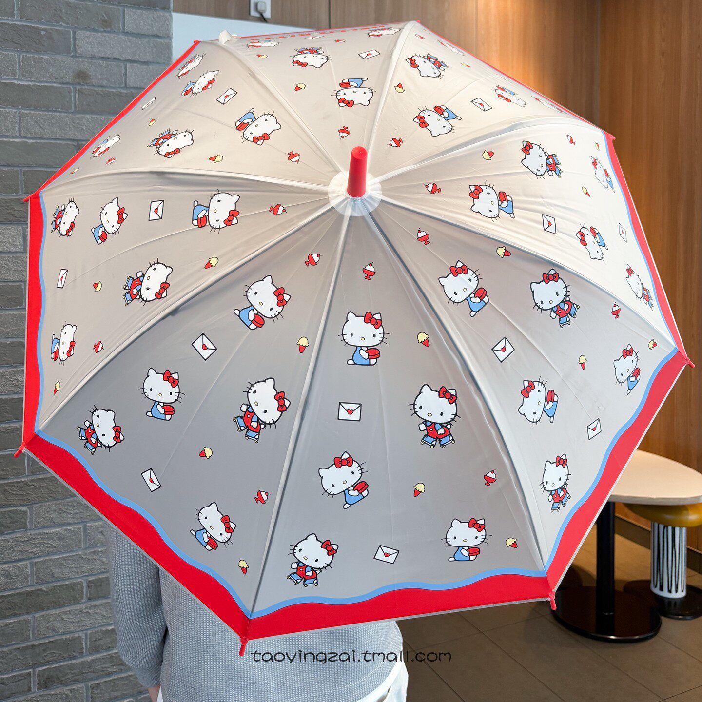 HelloKitty卡通印花伞可爱透明防雨伞学生高颜值少女心磨砂直杆伞