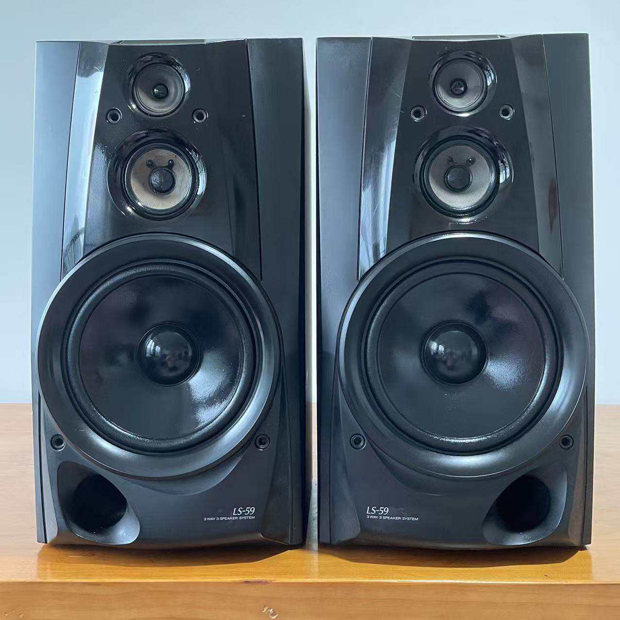 二手KENWOOD建伍黑武士LS-59书架音箱8寸喇叭原装进口