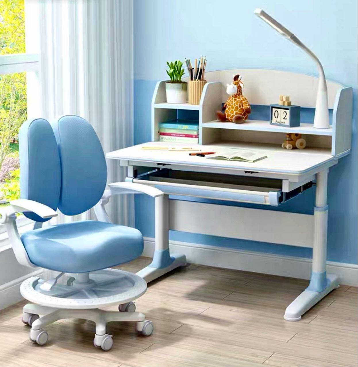 实木学习桌家可升降调节小学生书桌写字桌椅套装90荣耀儿童学习桌