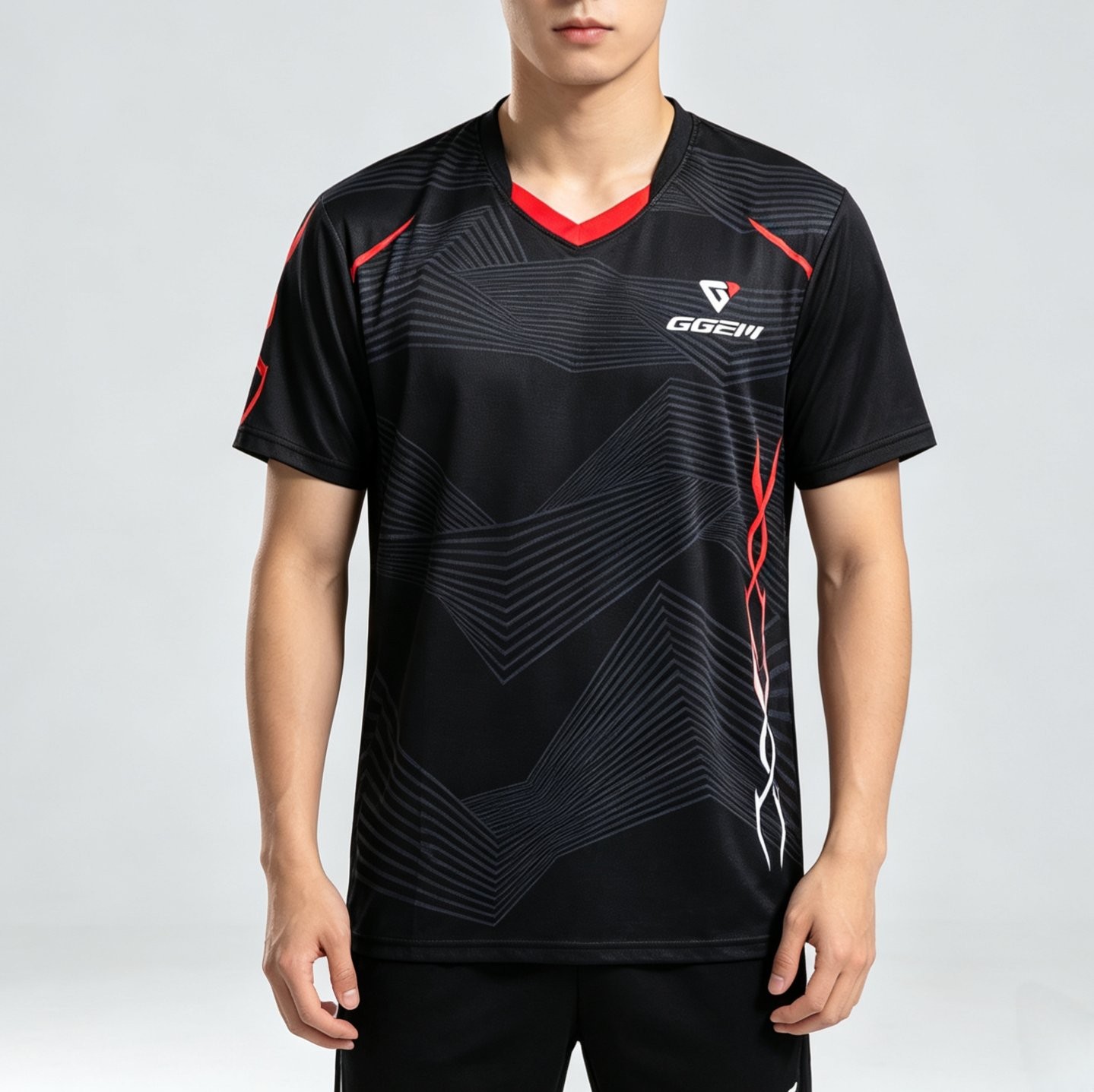 新款GGEM聚将2026新款羽毛球服朗枪服男运动短袖T恤大赛服速干图片