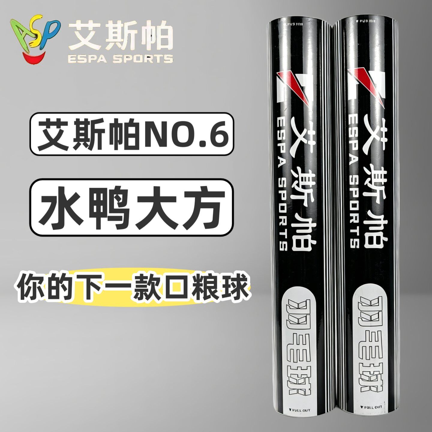 正品艾斯帕6号羽毛球耐打飞行稳定性价比水鸭大方毛片俱乐部