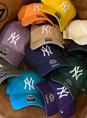 正品47brand帽子mlb棒球帽软顶小标la男女鸭舌帽新款美式大标ny潮