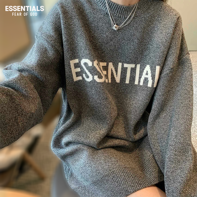 正品essentials毛衣圆领针织衫女