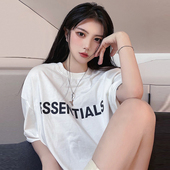 t恤男女fog复线反光字母情侣潮牌美式 官网正品 essentials短袖 宽松