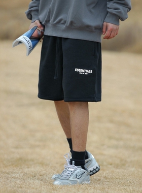 正品essentials短裤子男女反光fog复线植绒五分裤夏季休闲裤20款