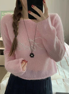 韩国earlobe东大门圆球黑珠编织花朵黑绳长项链小众百搭毛衣链