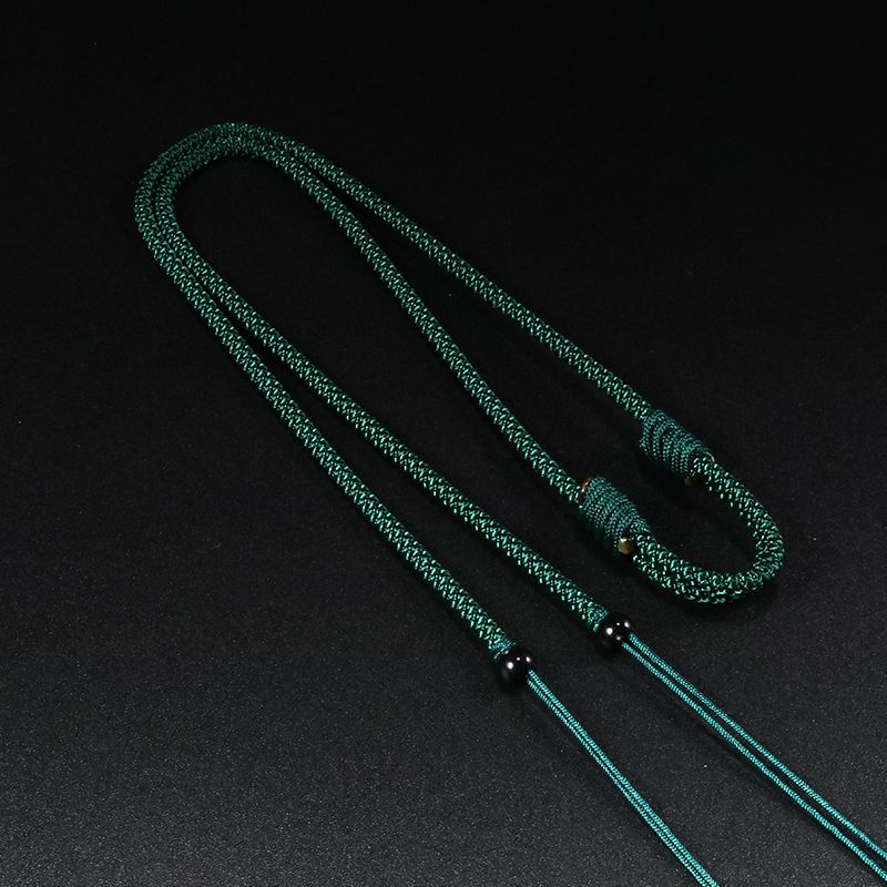 天珠绳子横穿粗藏式三眼高档手工吊坠挂绳九眼配饰专用锁骨项链绳