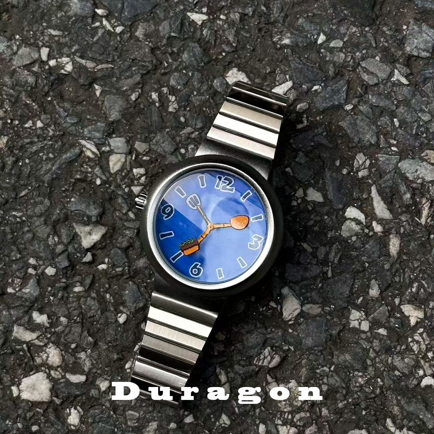 Duragon蓝盘不锈钢石英腕表