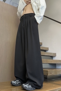 加厚版主推款抖音品质中性阔腿西装裤垂感直筒拖地裤h623P55控75图片