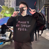Y336/P78控108秋季痞帅小伙双层领连帽卫衣美式字母长袖打底黑首，男装T恤，星座305B