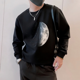 Y338/P58控78秋季痞帅小伙潮牌烫钻印花设计感男士卫衣长袖黑首1，男装卫衣，星座305B