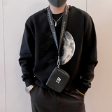Y338/P58控78秋季痞帅小伙潮牌烫钻印花设计感男士卫衣长袖黑首1，男装卫衣，星座305B