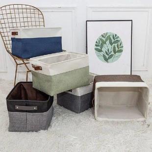 3 Pack Foldable Storage Bin Rugged Canvas Fabric Cube