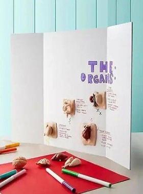 4Pcs Tri-Fold ter Boards Small White Presentation Boards