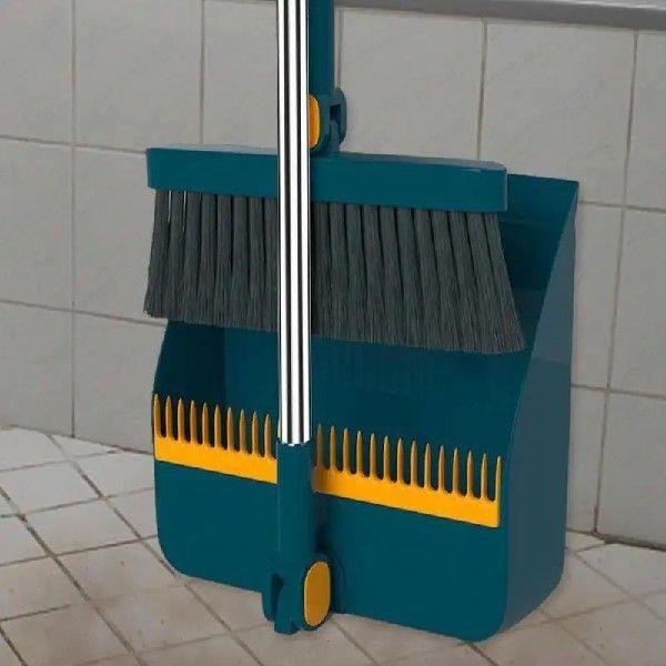 Long Handle Broom and Dustpan Sweeping Kitchen Wood Floor