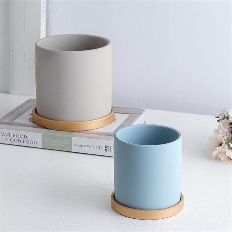 Nordic ceramic flowerpot marbled ins Round flower pot 花盆