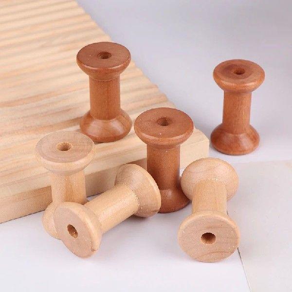 3pcs Wooden Bobbins Vintage Sewing Spools Wooden Spools
