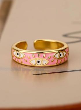 5 Styles Blue Evil Eye Open Rings For Women Girls,Vintage Fi